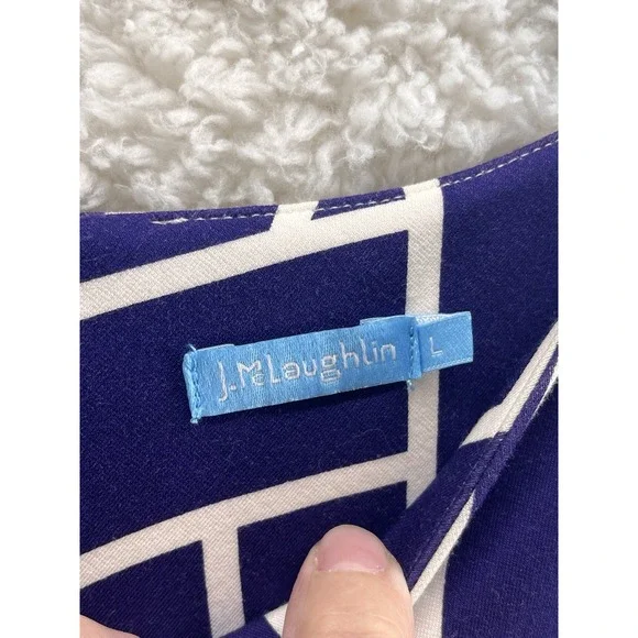 J. McLaughlin Sheath Dress Women's Large Navy Catalina Cloth Braid Stretch Midi - Picture 7 of 11